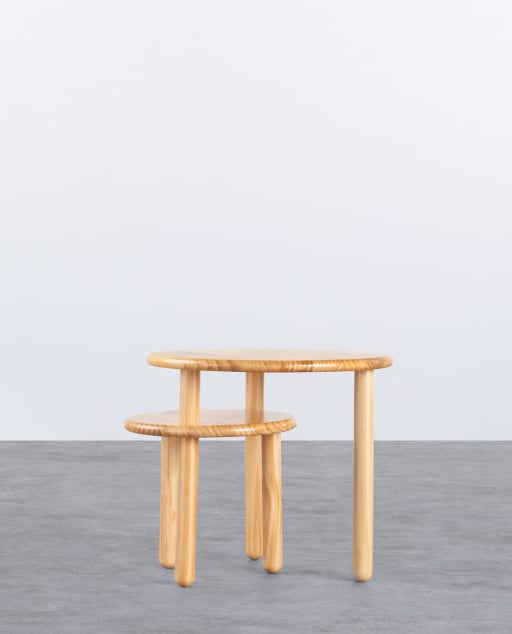 Table d'Appoint en Bois (Ø80 cm) Piy