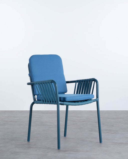 Chaise de Salle à Manger en Aluminium et Corde Drian