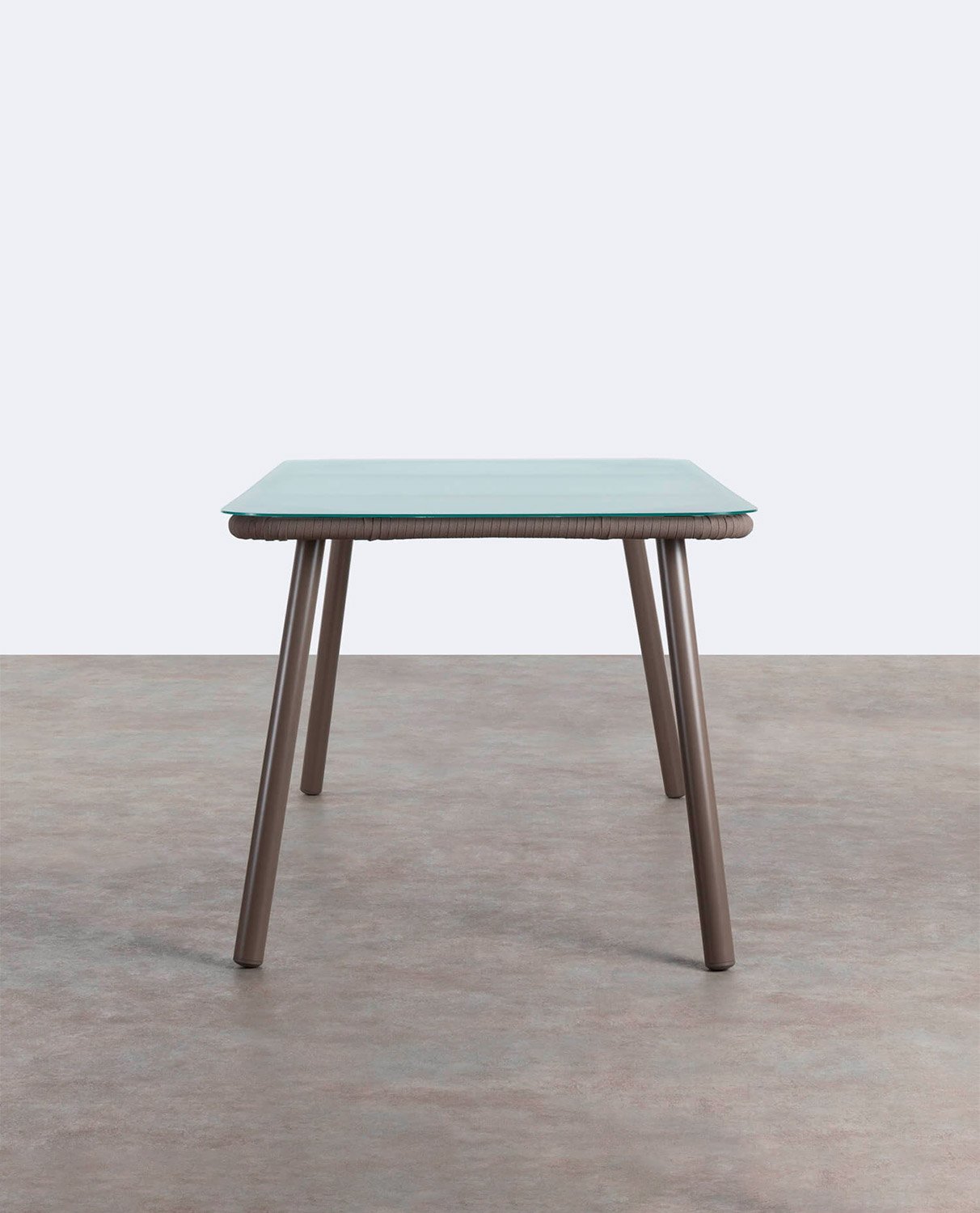 Table de Salle à Manger Rectangulaire en Aluminium et Verre (160x90 cm) Drian, image de la gelerie 2