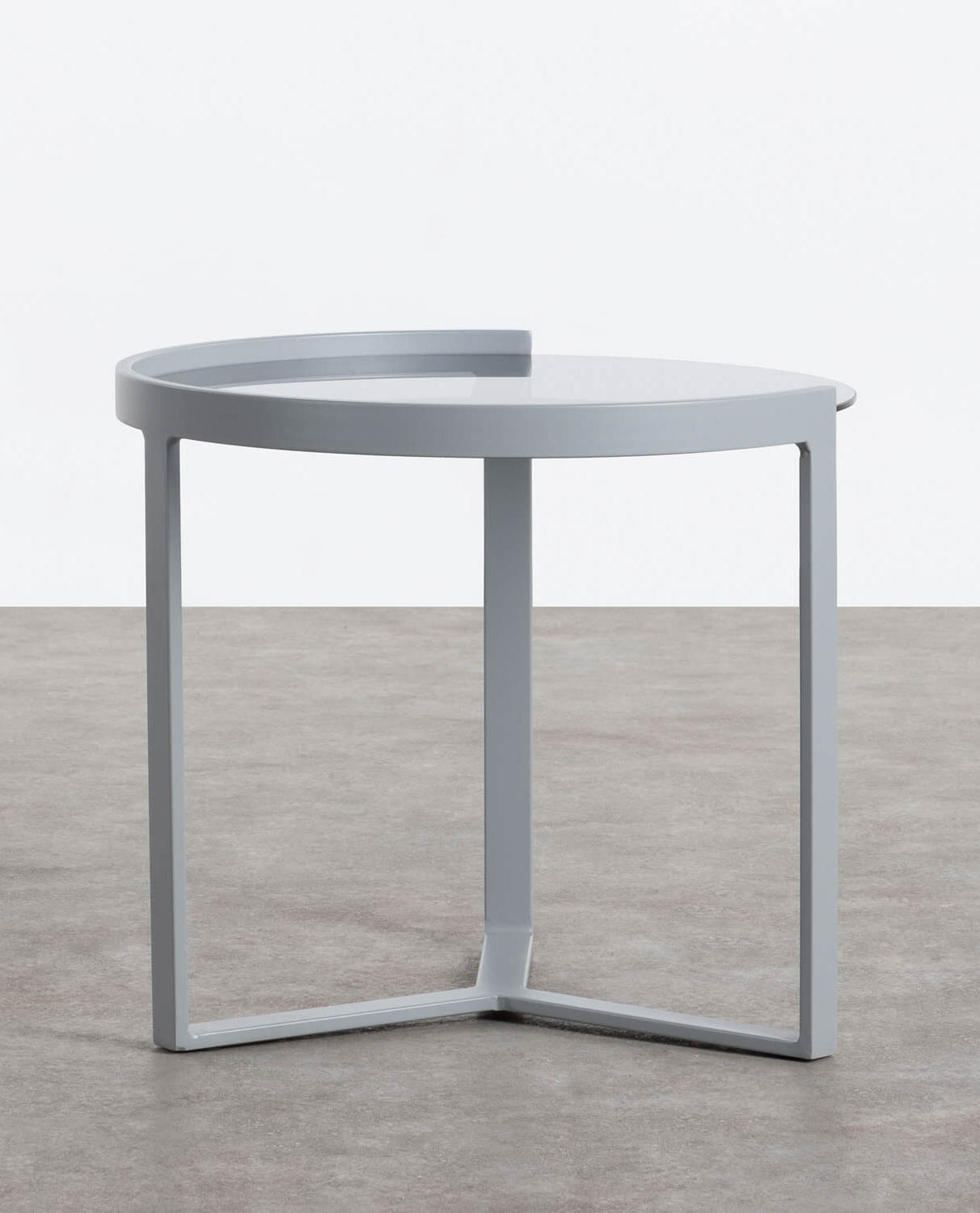 La Table d´Appoint en Aluminium et Verre trempé Talu, image de la gelerie 1