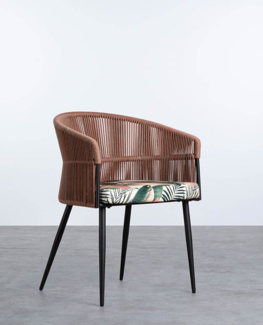 Chaise de Salle à Manger en Velours et Corde Drean - Tropical
