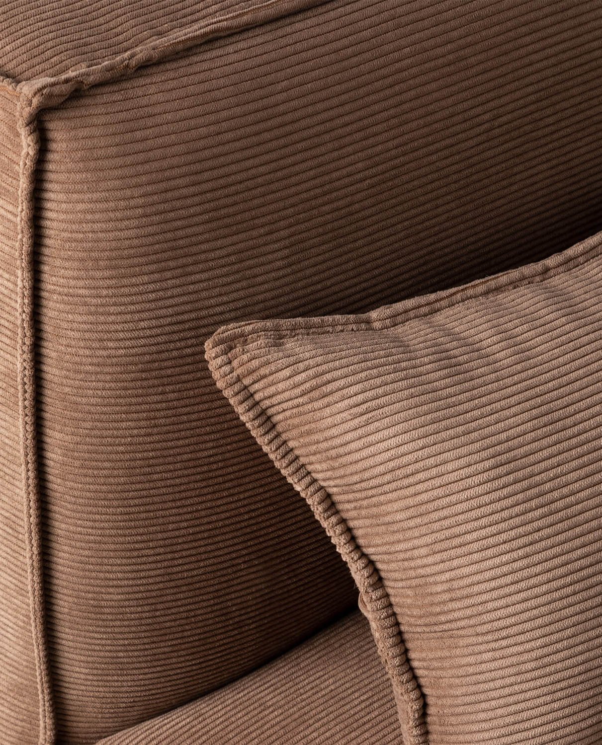 Fauteuil d'Angle Modulable Kilhe en Velours Côtelé avec Pouf, image de la gelerie 2
