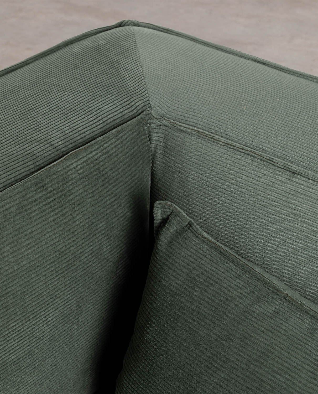 Fauteuil d'Angle Modulable Kilhe en Velours Côtelé avec Pouf, image de la gelerie 2