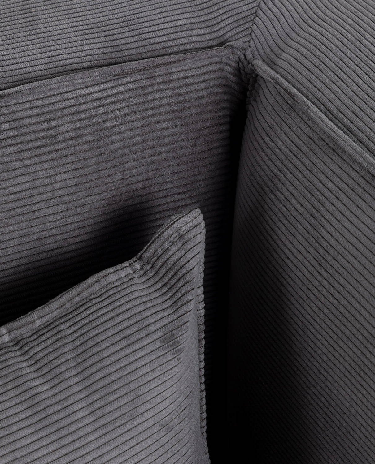 Fauteuil d'Angle Modulable Kilhe en Velours Côtelé avec Pouf, image de la gelerie 2