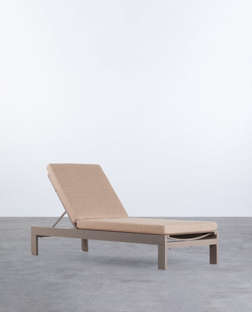 Chaise longue Inclinable en Aluminium avec Coussin en Tissu New Kreta