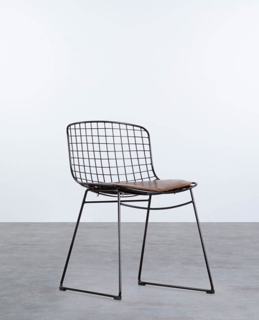 Chaise de Salle à Manger en Métal Aras à Dossier bas 
