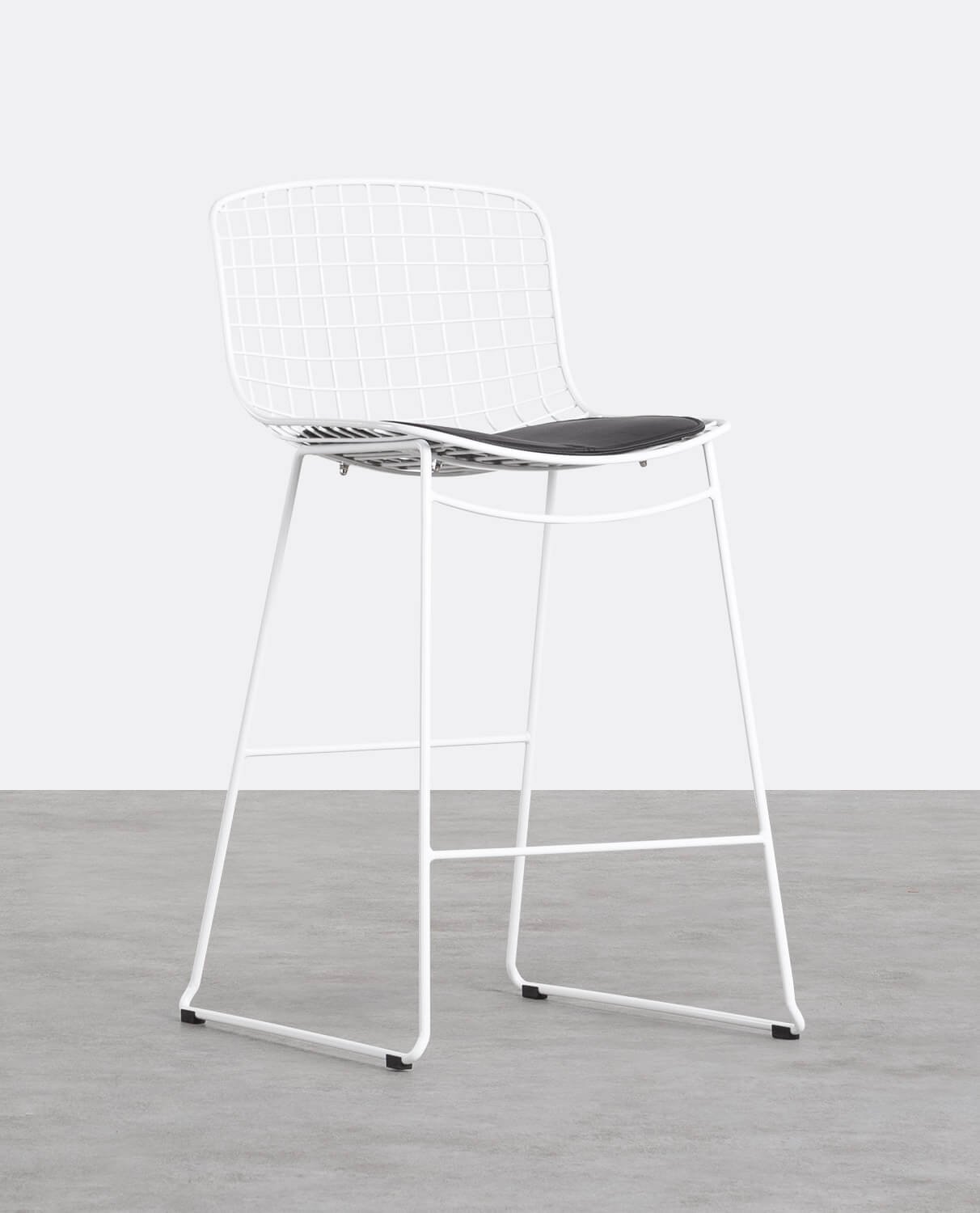 Tabouret Haut en Métal (66 cm) Dossier Bas Aras, image de la gelerie 1