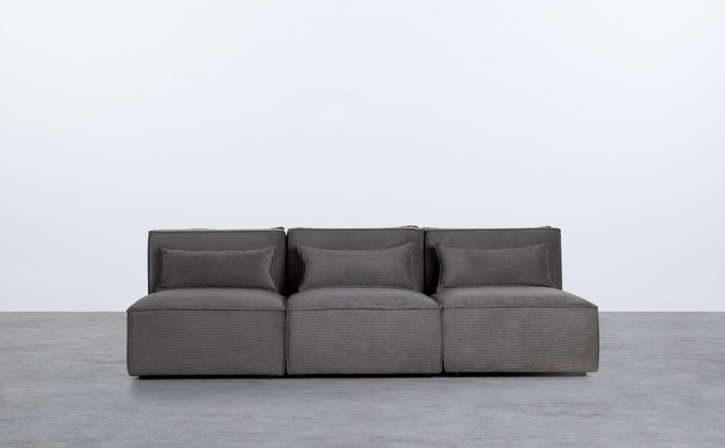 Canapé Modulaire 3 Pièces en Velours Côtelé Kilhe