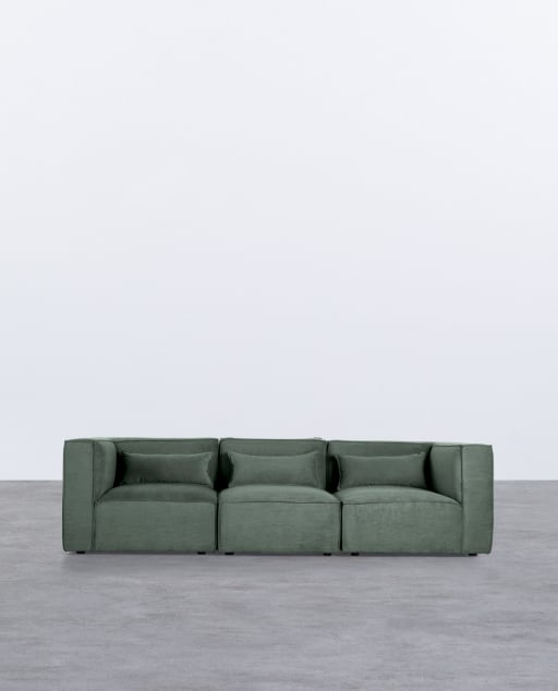 Canapé Modulaire 3 Pièces avec 2 Fauteuils d'Angle en Velours Côtelé Kilhe