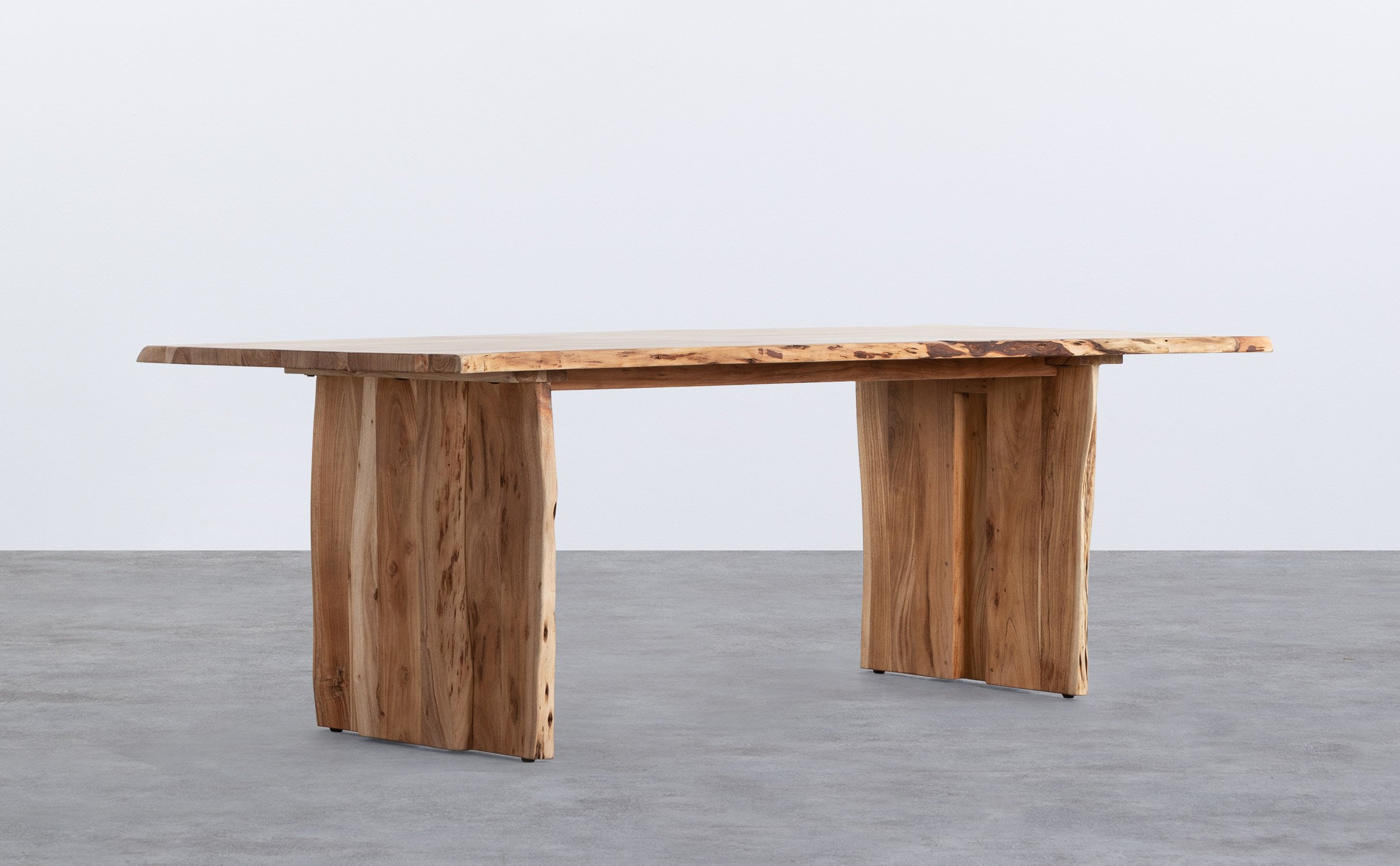 Table de Salle à Manger Rectangulaire en Bois d'Acacia (220x102 cm) Aris, image de la gelerie 1