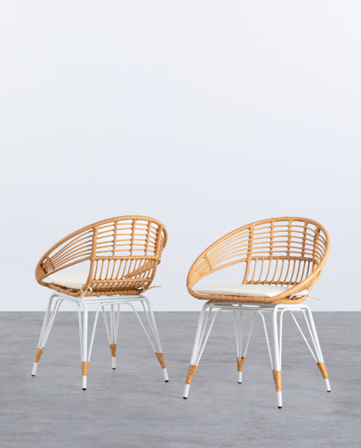 Pack 2 Chaises en Rotin Synthétique Drie