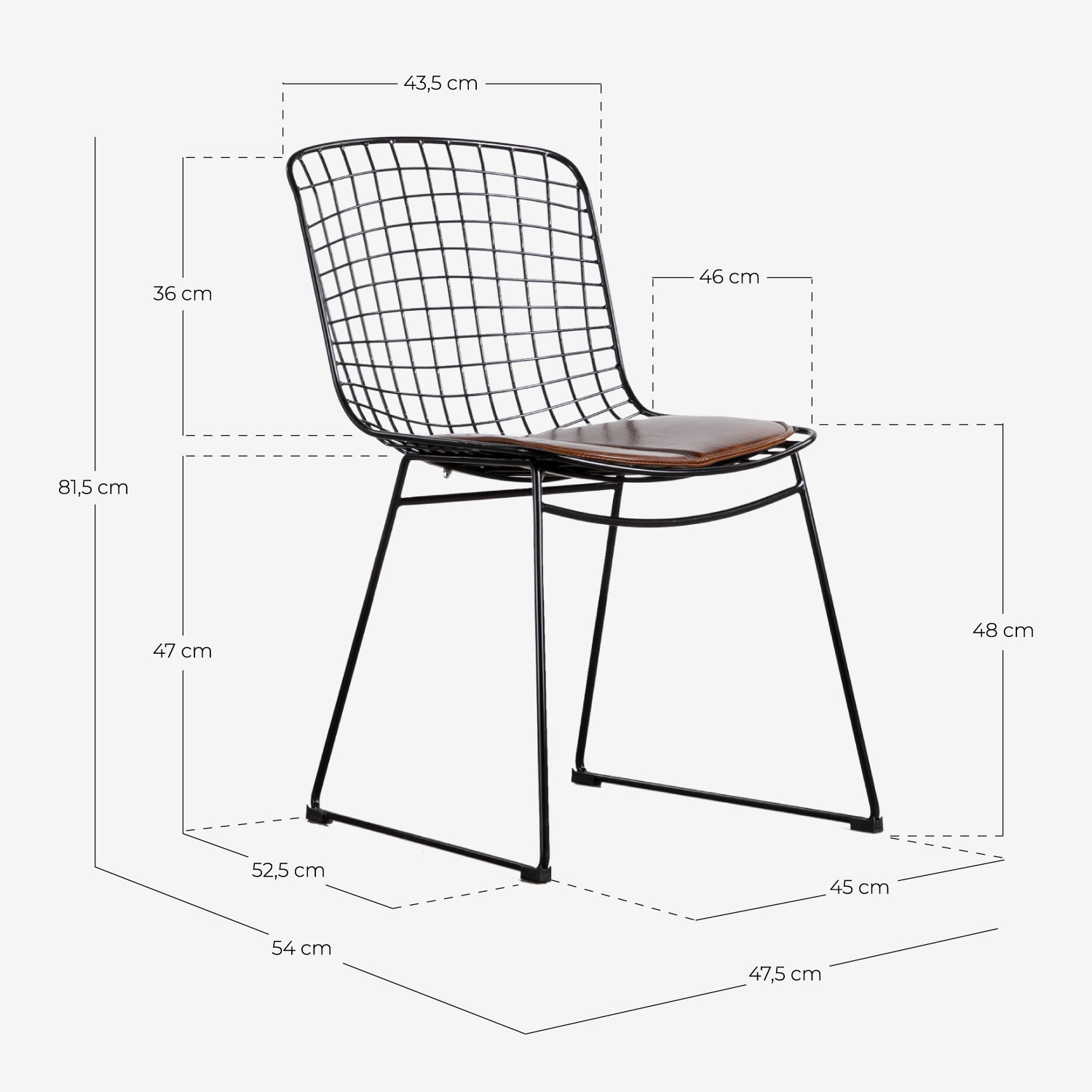 Lot 4 Chaises en Acier Aras Dossier Haut