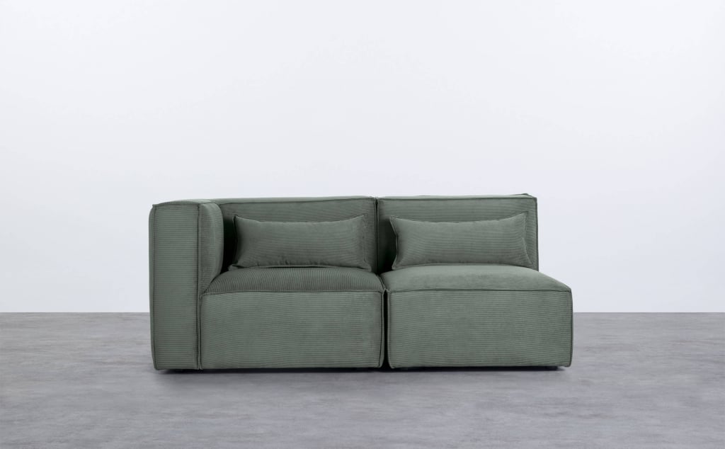 Canapé d'Angle Modulaire 2 Pièces en Velours Côtelé Kilhe