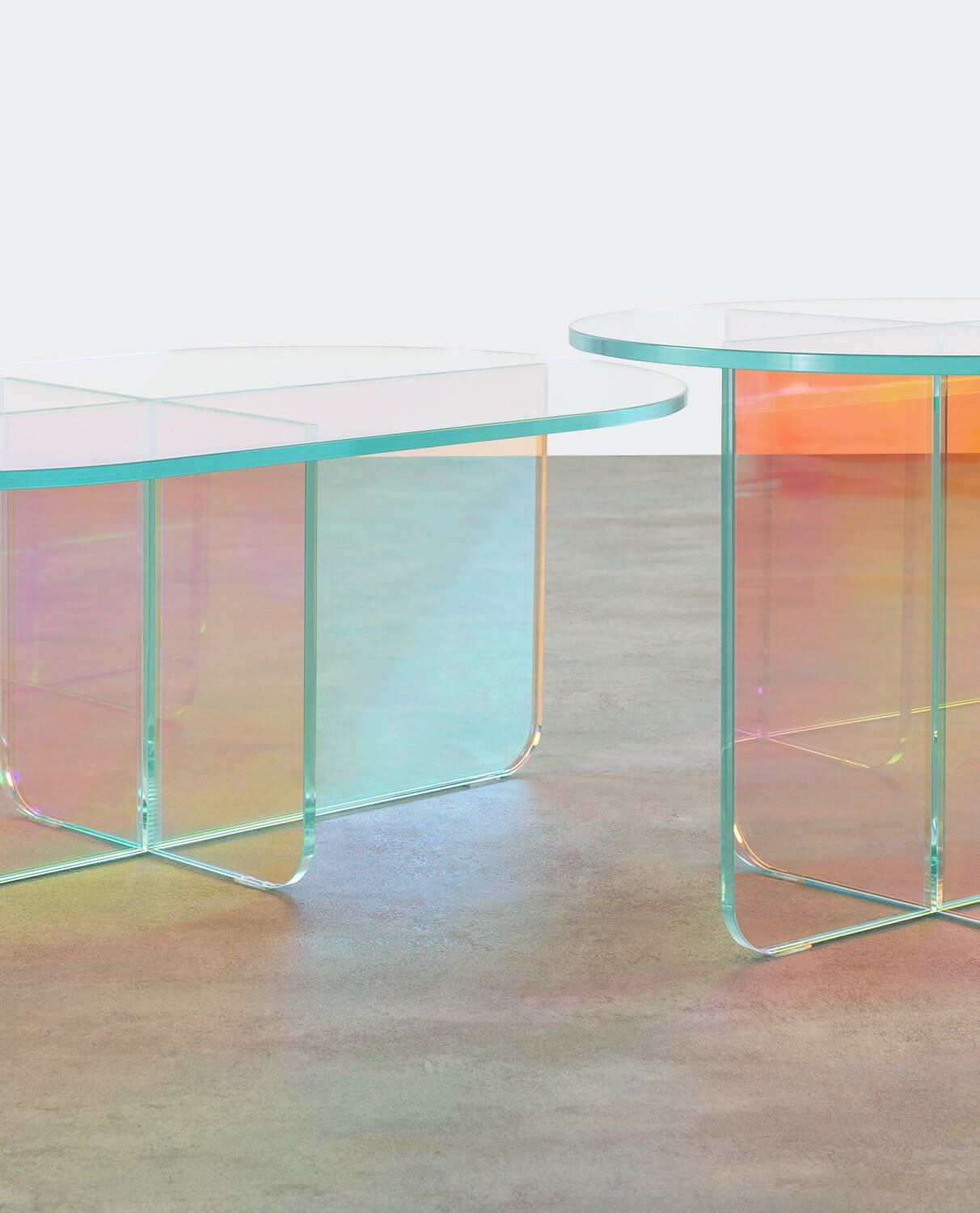 Ensemble de Table Basse et Tables d'Appoint Irisé en Verre Trempé Iris, image de la gelerie 7