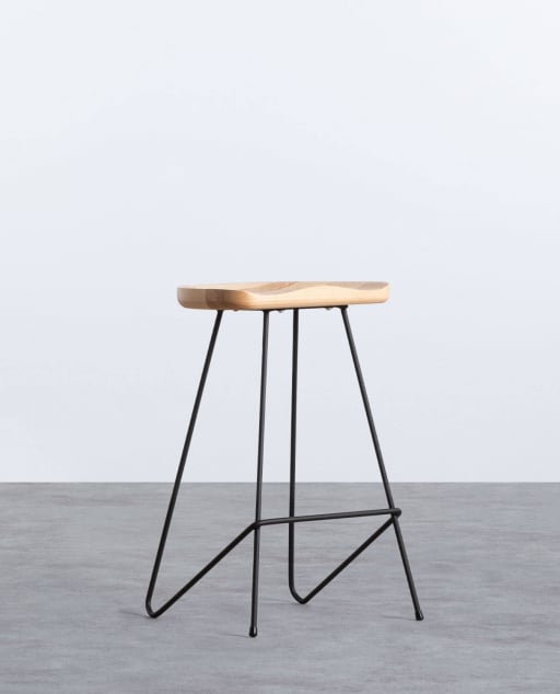 Tabouret Haut en Bois et Métal (67,5 cm) Roses
