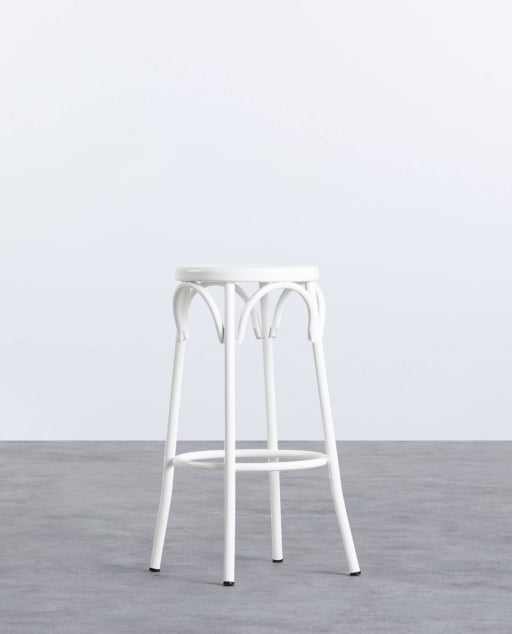 Tabouret Haut en Métal (75 cm) Baris - Blanc mat