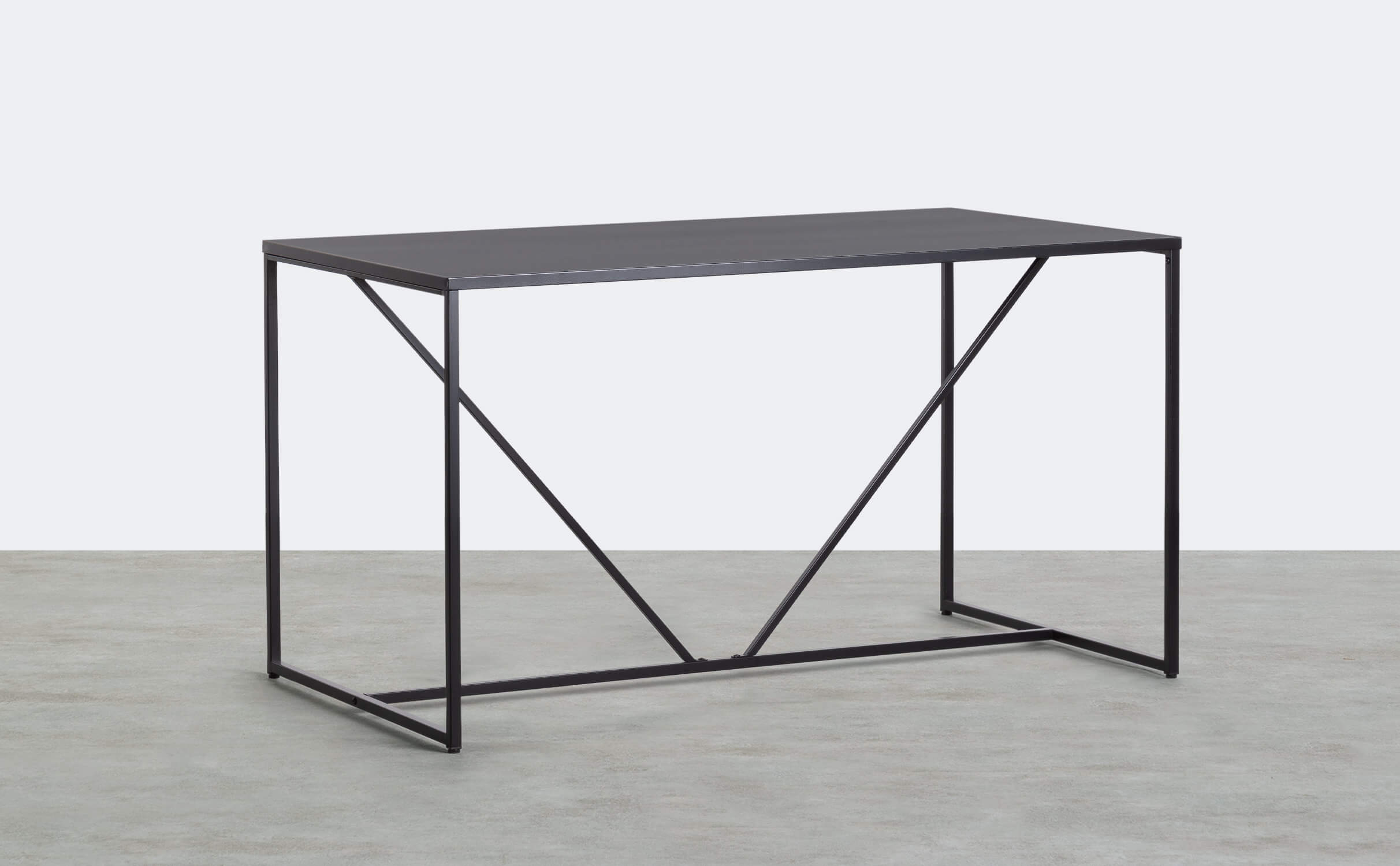 Table de salle à manger Ibiza en acier stratifié (78x140 cm), image de la gelerie 1