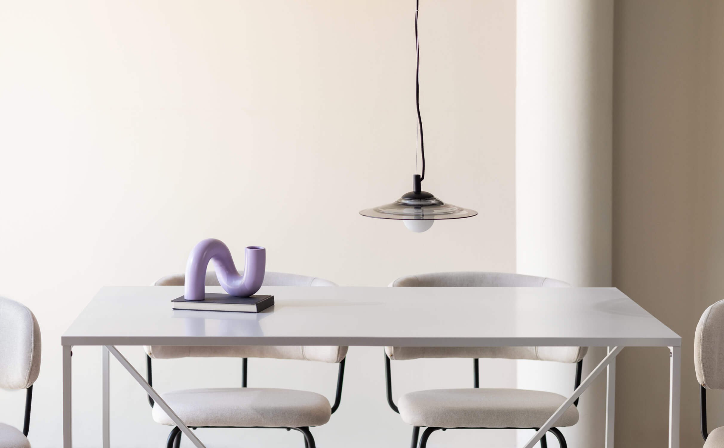 Table de salle à manger Ibiza en acier stratifié (78x140 cm), image de la gelerie 1