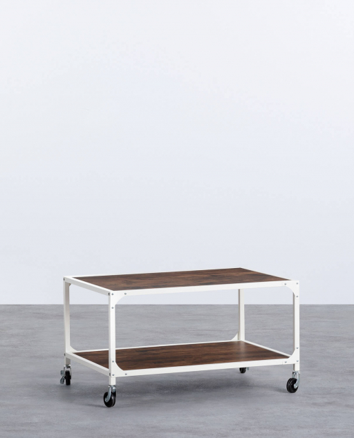 Couchtisch aus Stahl und MDF mit Rädern (55x80) Roda