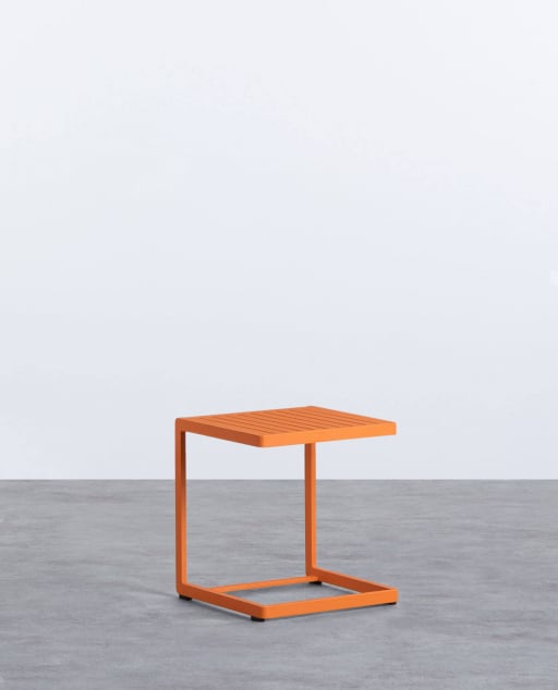 Table d'Appoint en Aluminium (40x40 cm) Kreta Colours - Orange Terra