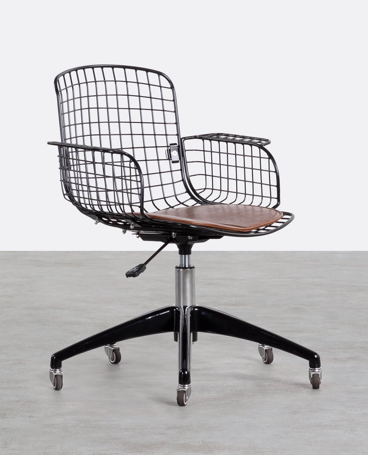 Chaise de Bureau Vintage en Métal à Dossier Haut Aras, image de la gelerie 1