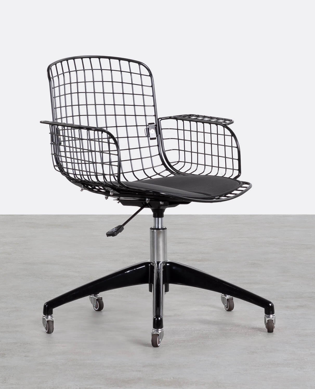 Chaise de Bureau Vintage en Métal à Dossier Haut Aras, image de la gelerie 1