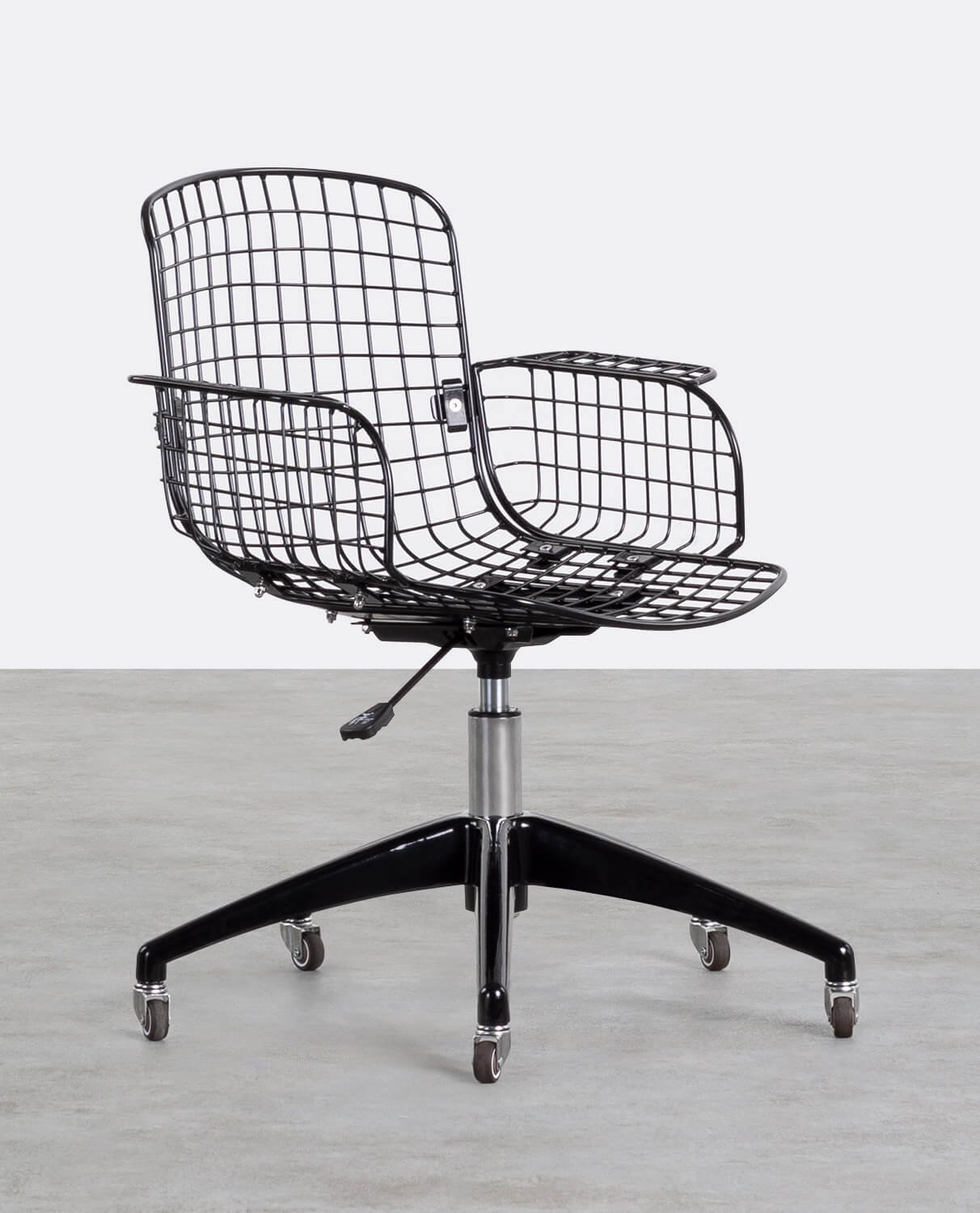 Chaise de Bureau Vintage en Métal à Dossier Haut Aras, image de la gelerie 1