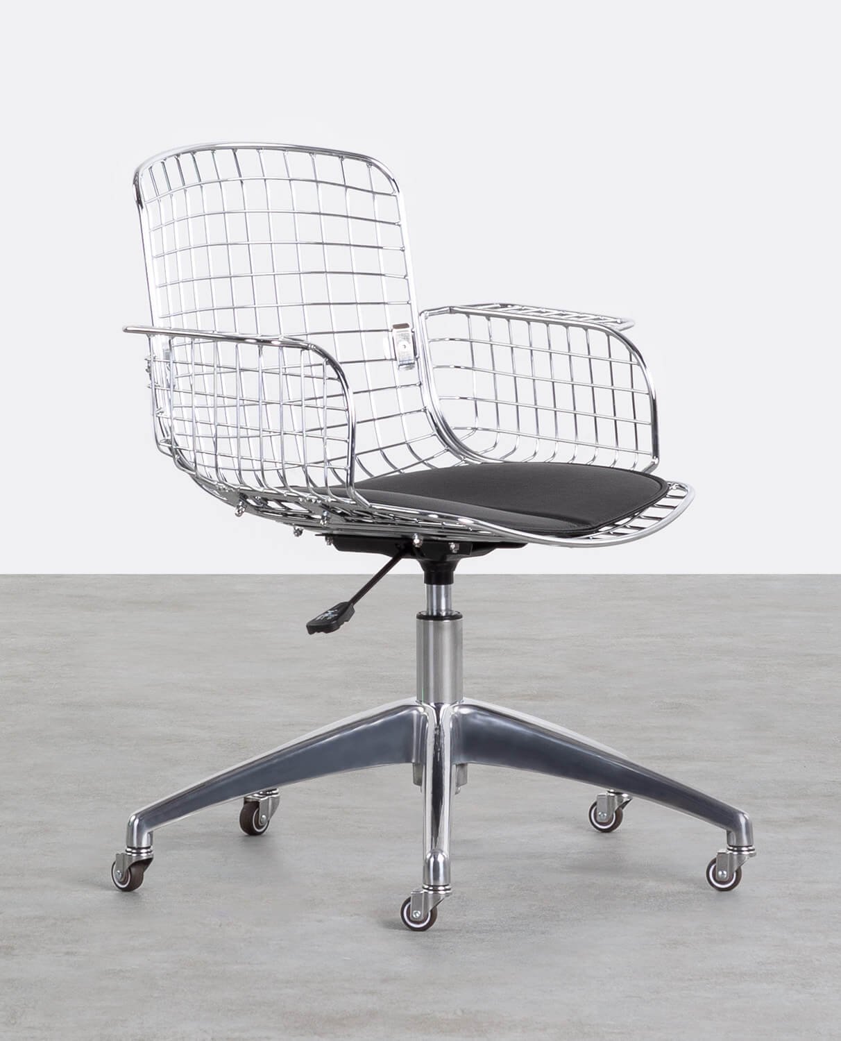 Chaise de Bureau Vintage en Métal à Dossier Haut Aras, image de la gelerie 1