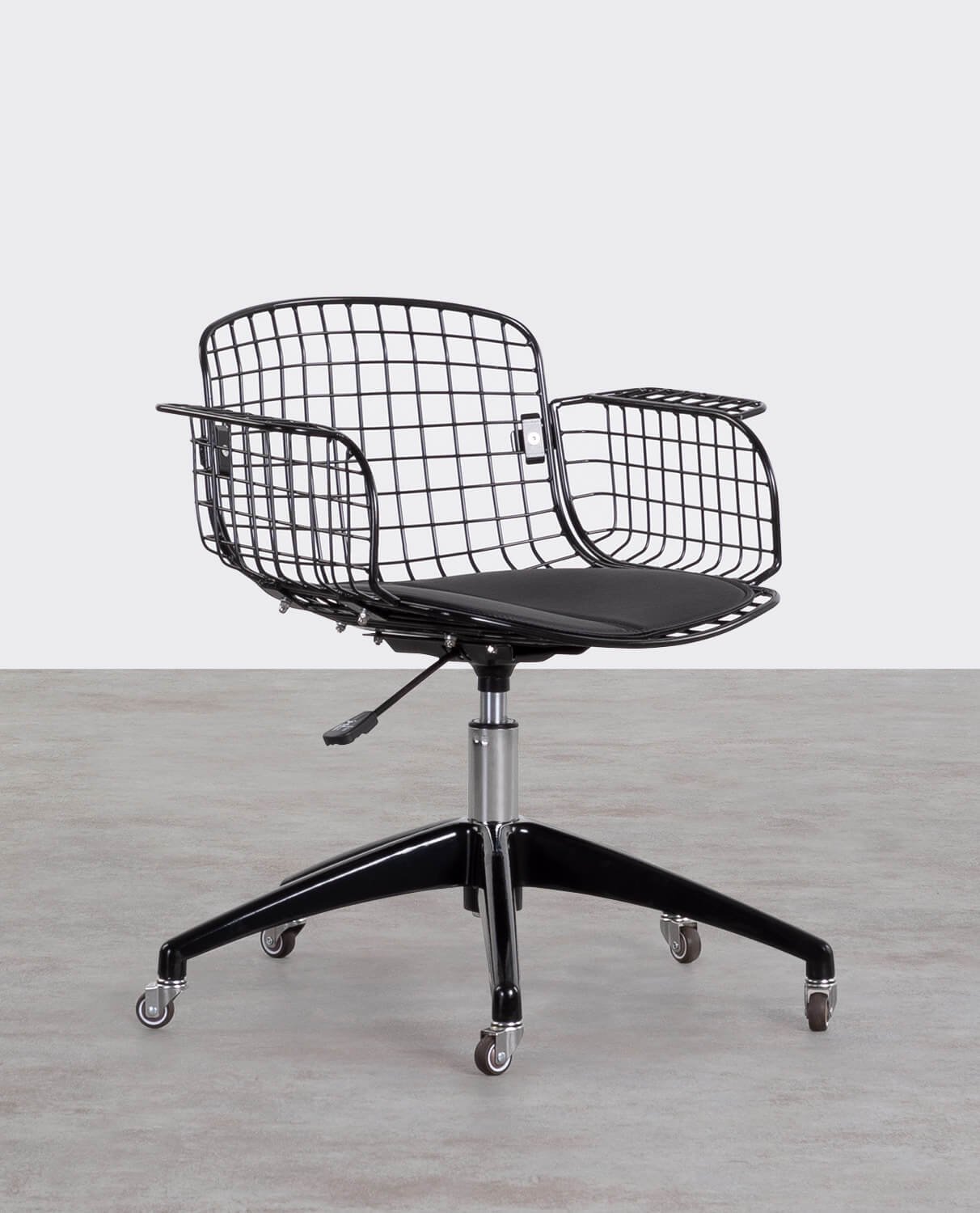 Chaise de Bureau Vintage en Métal à Dossier Bas Aras, image de la gelerie 1