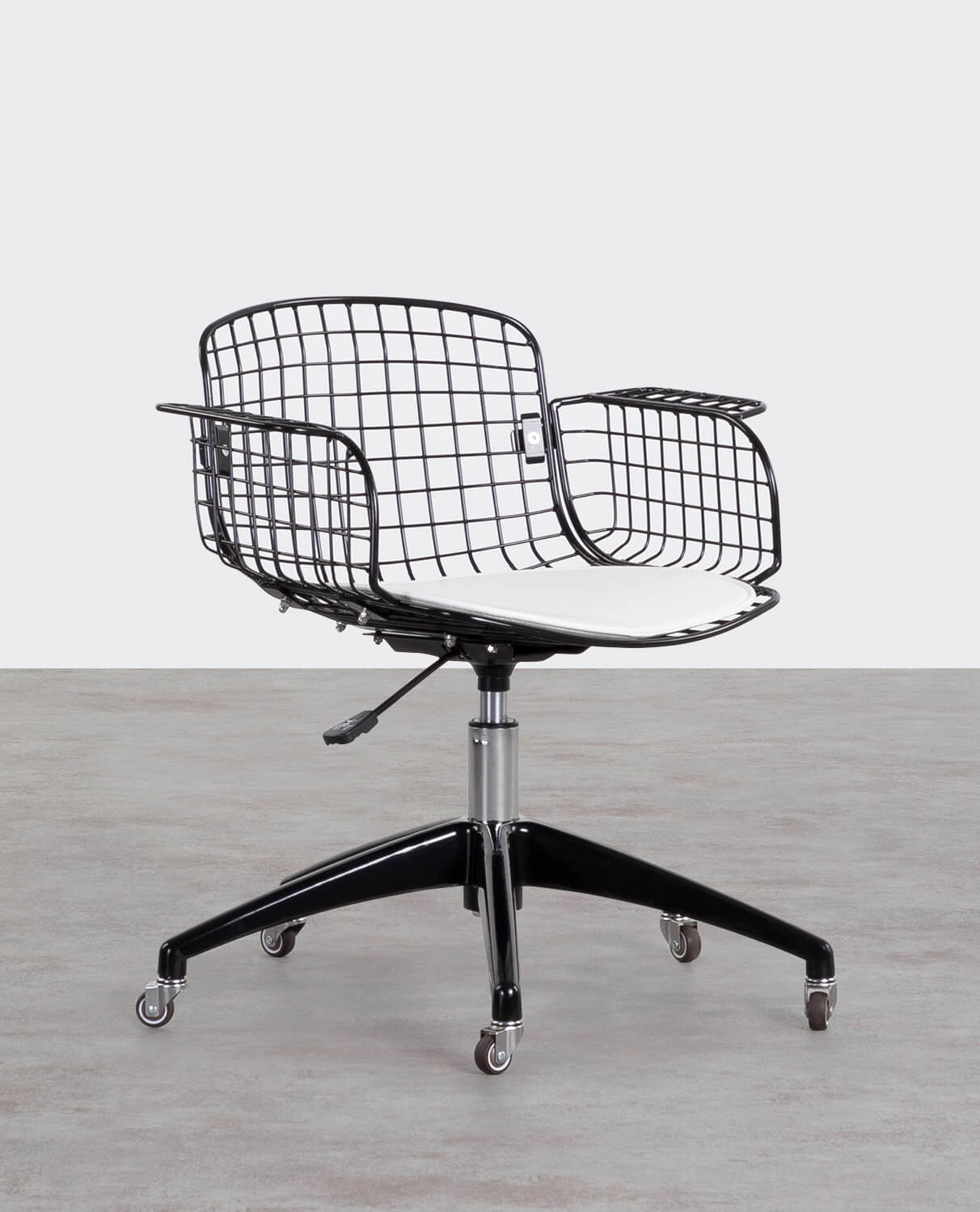 Chaise de Bureau Vintage en Métal à Dossier Bas Aras, image de la gelerie 1