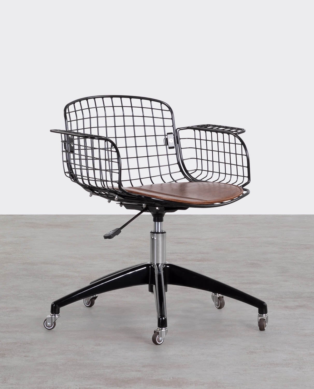 Chaise de Bureau Vintage en Métal à Dossier Bas Aras, image de la gelerie 1