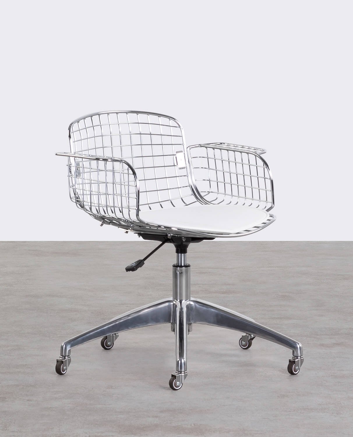 Chaise de Bureau Vintage en Métal à Dossier Bas Aras, image de la gelerie 1