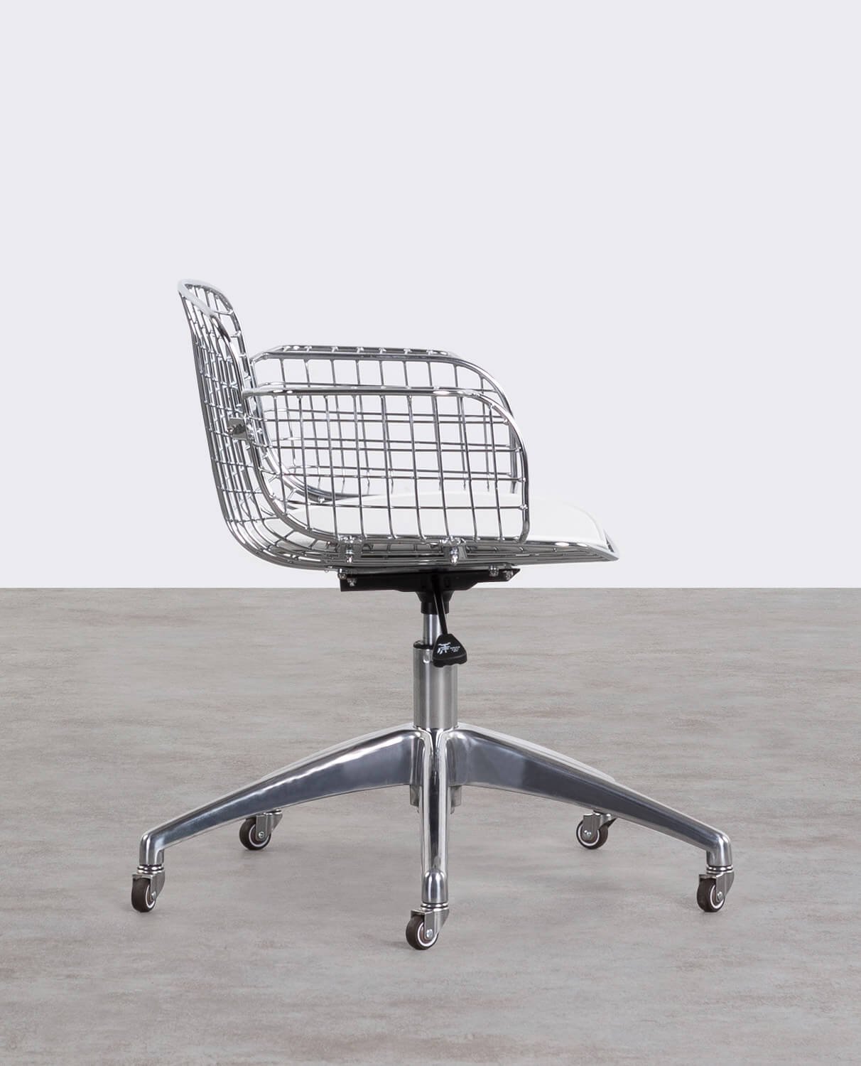 Chaise de Bureau Vintage en Métal à Dossier Bas Aras, image de la gelerie 2