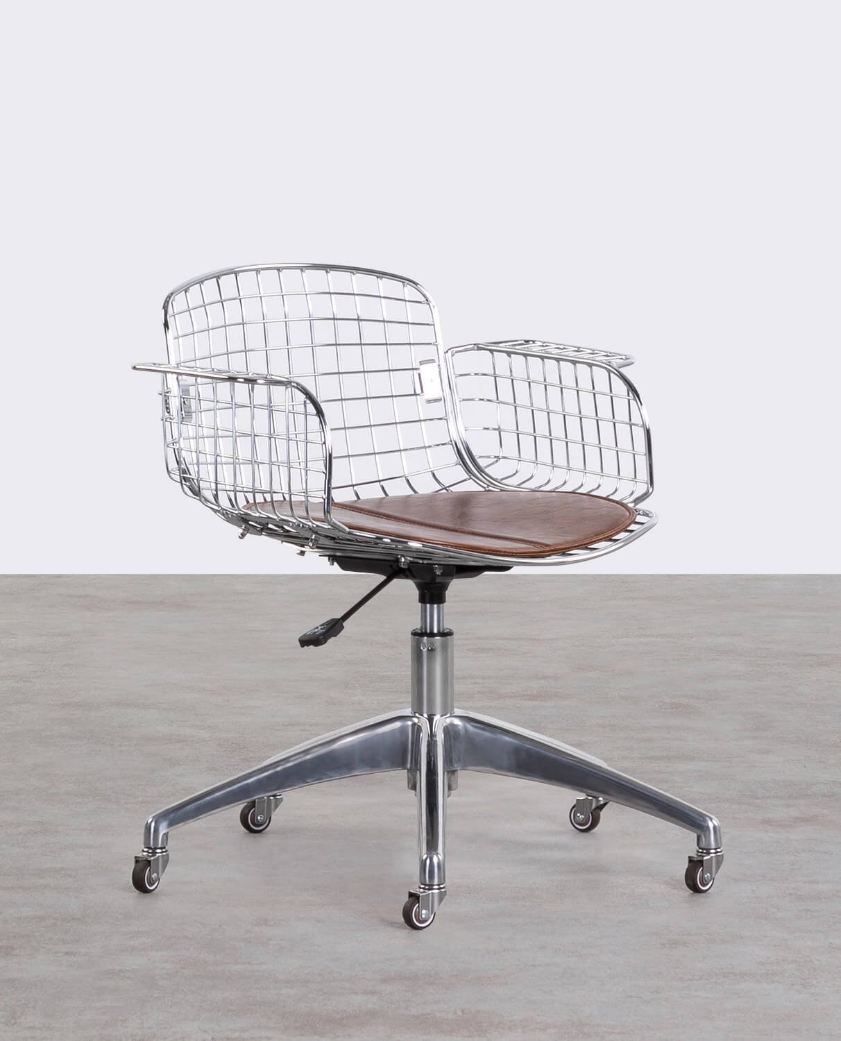 Chaise de Bureau Vintage en Métal à Dossier Bas Aras, image de la gelerie 1