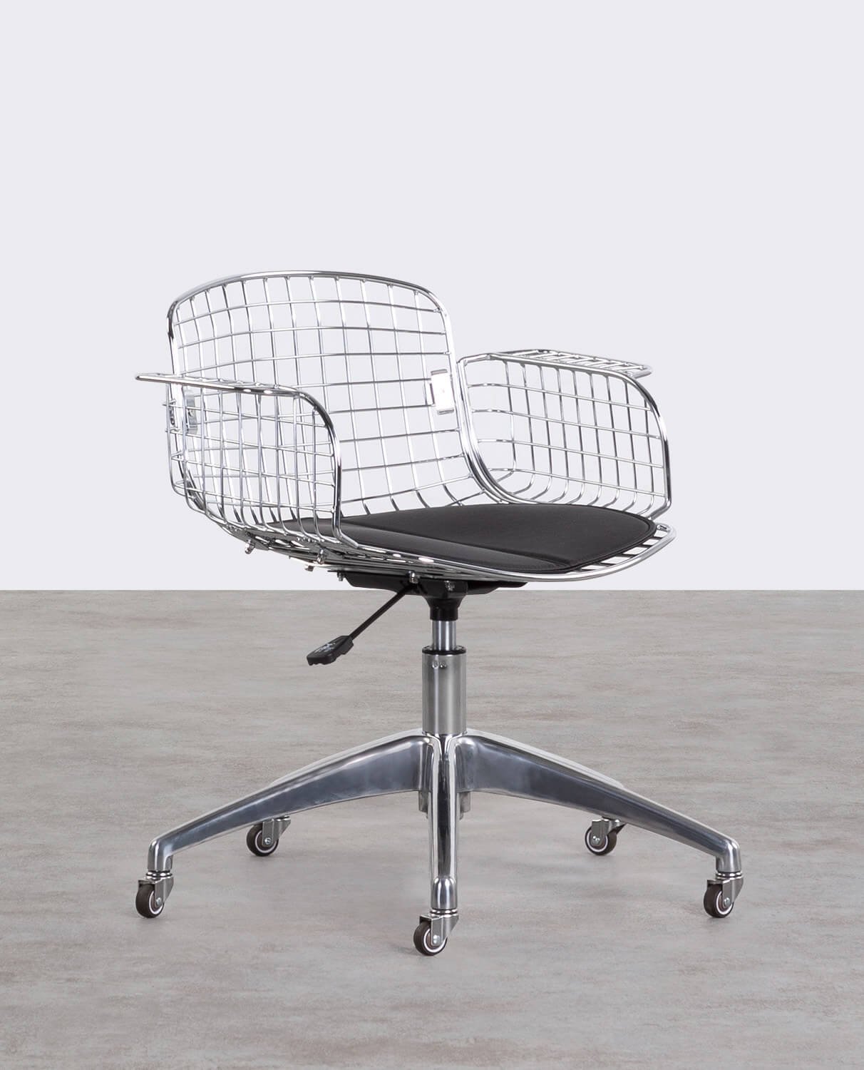 Chaise de Bureau Vintage en Métal à Dossier Bas Aras, image de la gelerie 1