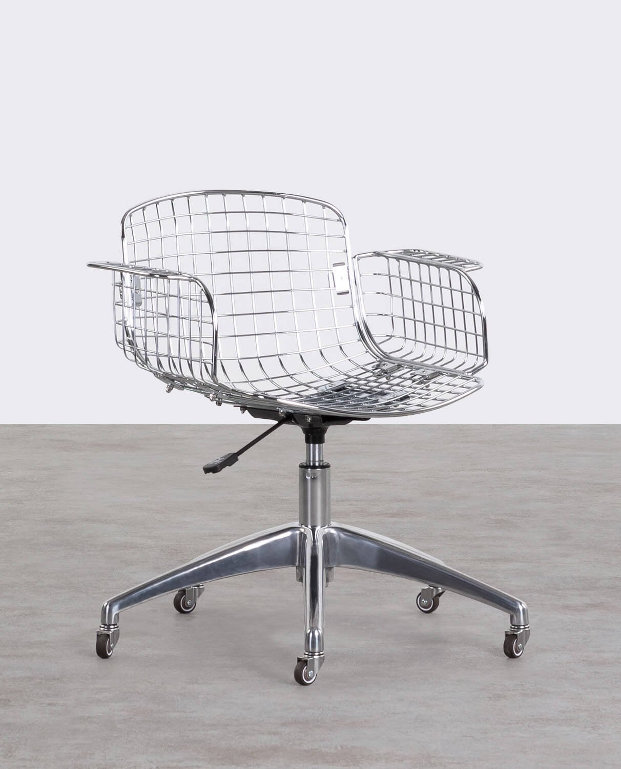 Chaise de Bureau Vintage en Métal à Dossier Bas Aras, image de la gelerie 1