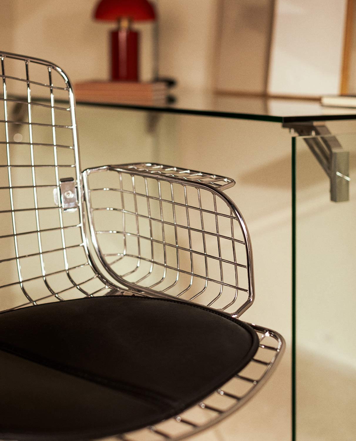 Chaise de Bureau Vintage en Métal à Dossier Haut Aras, image de la gelerie 2