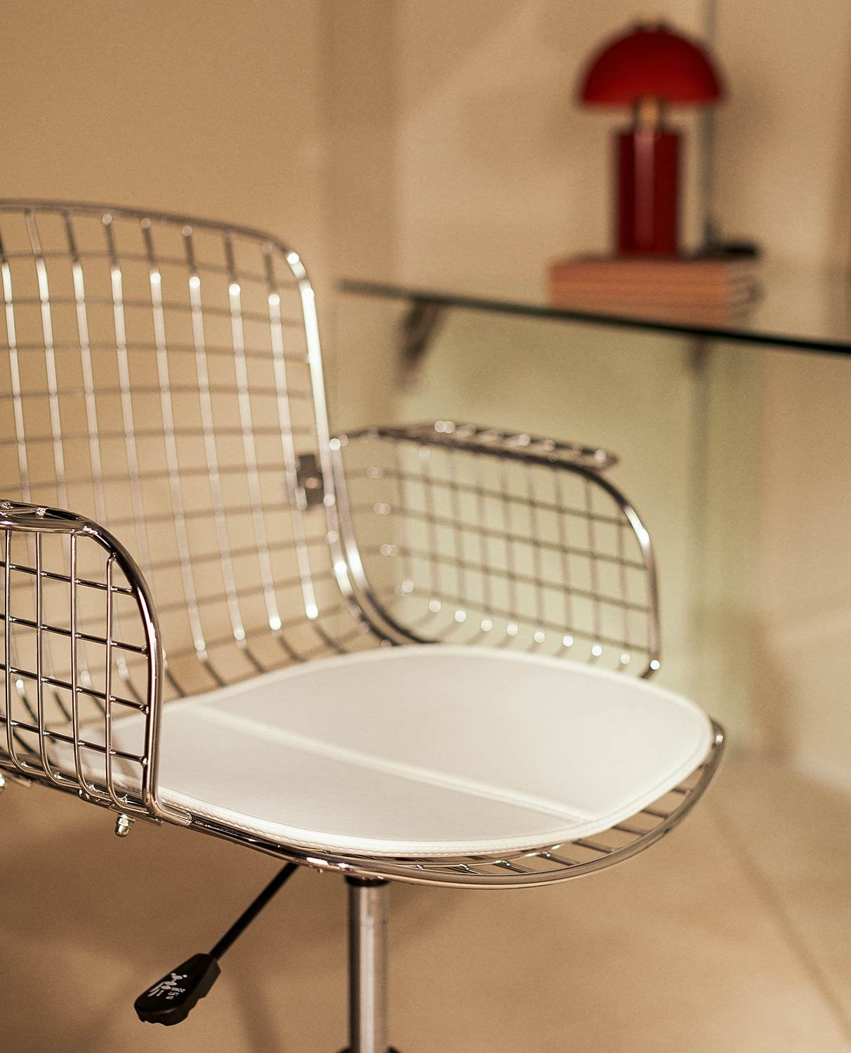Chaise de Bureau Vintage en Métal à Dossier Haut Aras, image de la gelerie 2
