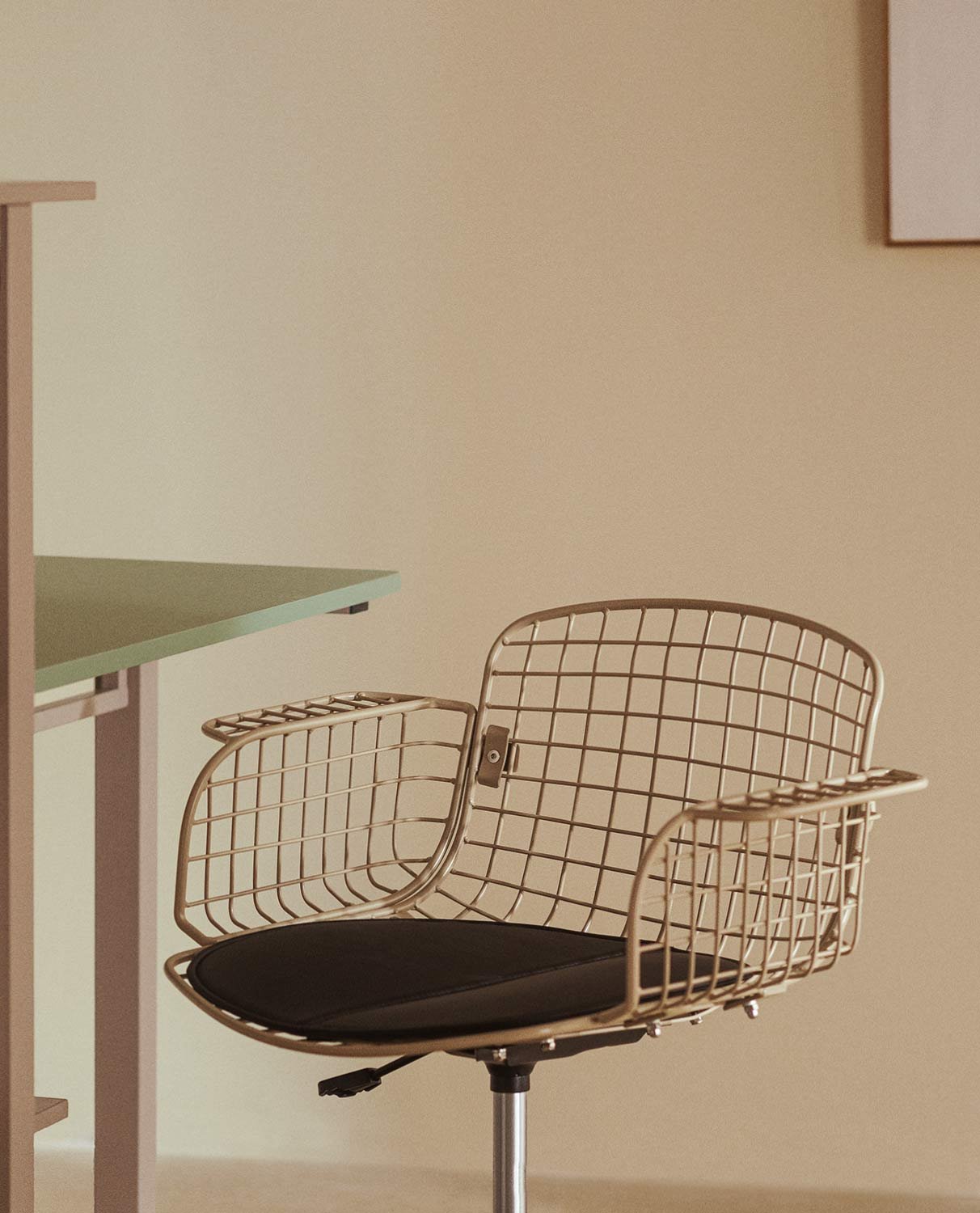 Chaise de Bureau Vintage en Métal à Dossier Bas Aras, image de la gelerie 2