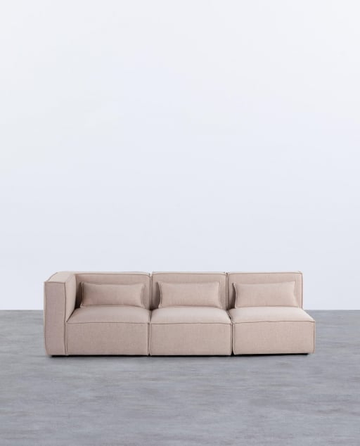 Canapé Modulable 3 pièces avec deux Fauteuils en Tissu  Kilhe