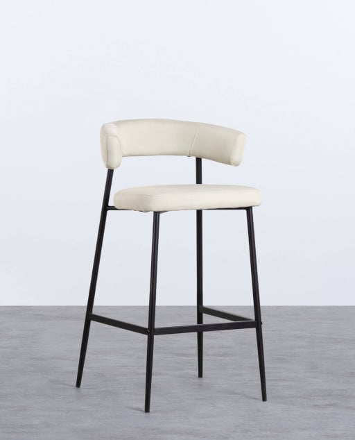 Tabouret Haut en Métal et Tissu (74 cm) Eloise