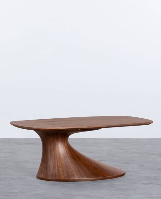 Table Basse Rectangulaire en Bois et Fibre de Verre (130x70 cm) Flawas