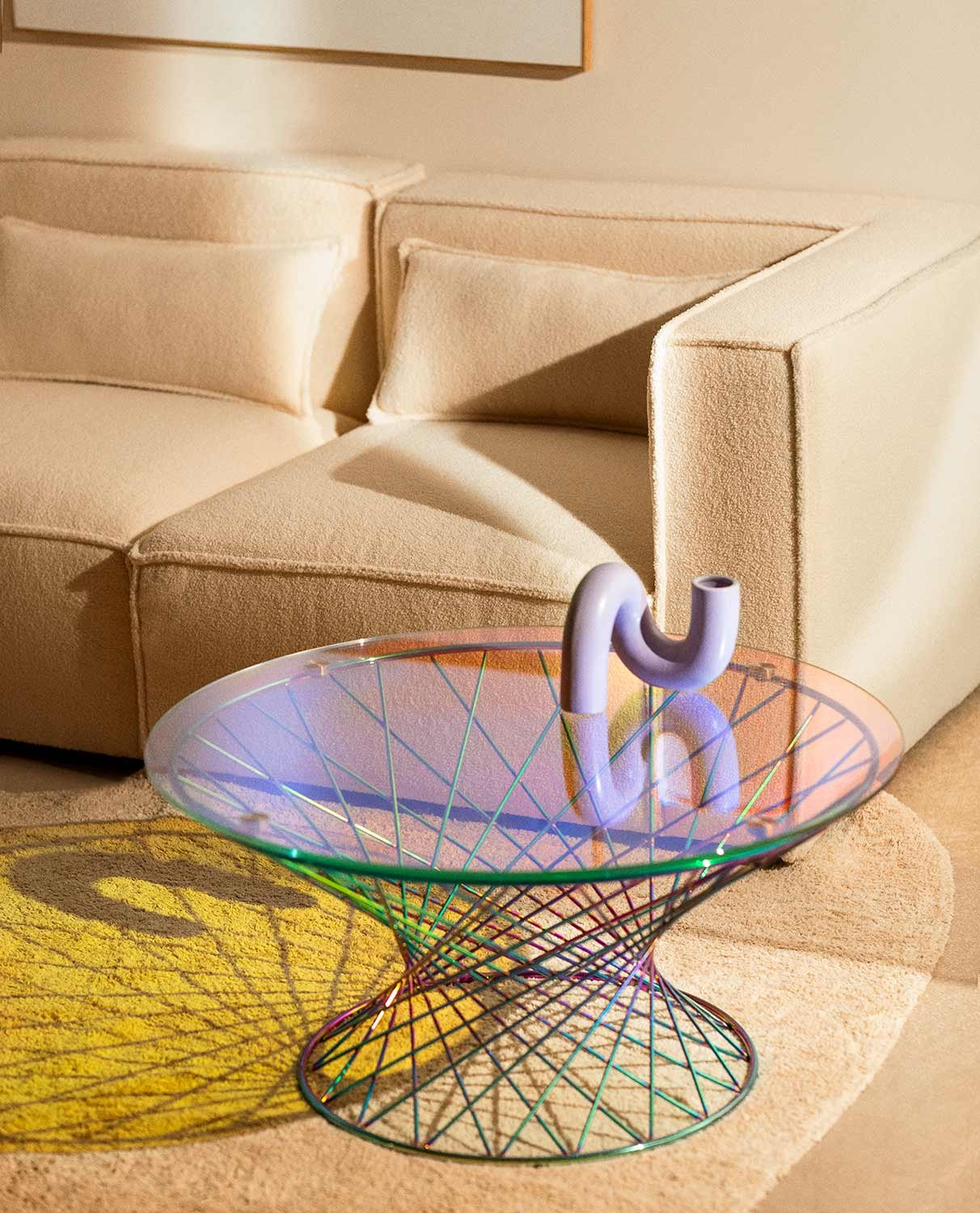 Canapé Modulable 2 Pièces d'Angle en Tissu Bouclé Kilhe, image de la gelerie 2