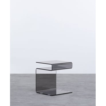 Table d'Appoint Carrée en Verre (42x38 cm) Erox