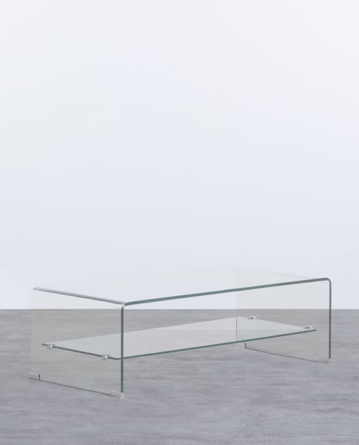 Table Basse Rectangulaire en Verre Trempé (110,5 x 55,5 cm) Endil