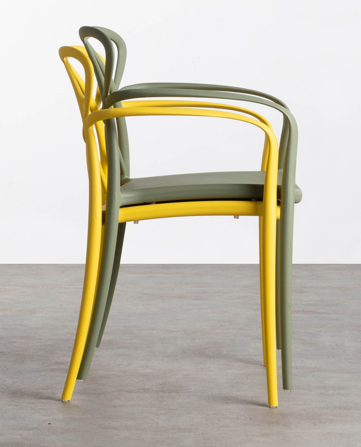 Pack 4 Chaises d'Extérieur en Polypropylène avec Accoudoirs Cielo, image de la gelerie 2