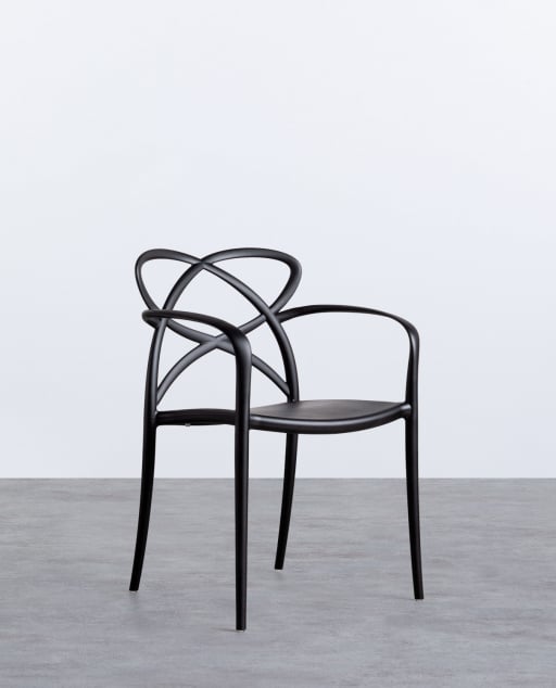 Pack 4 Chaises d'Extérieur en Polypropylène avec Accoudoirs Cielo