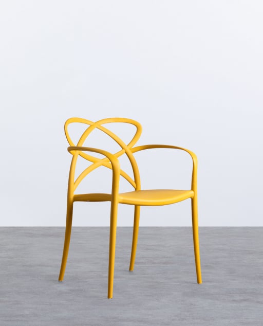 Pack 2 Chaises de Salle à Manger en Polypropylène avec Accoudoirs Cielo