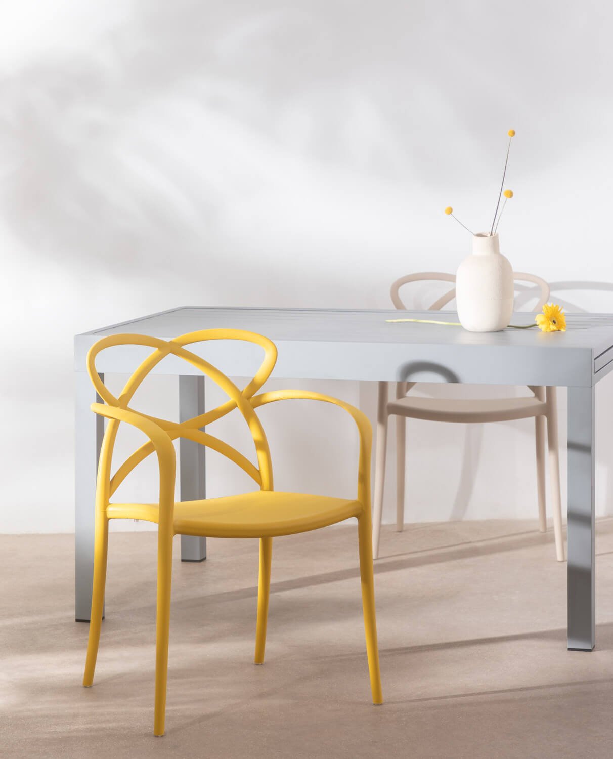 Pack 4 Chaises de Salle à Manger en Polypropylène avec Accoudoirs Cielo, image de la gelerie 2