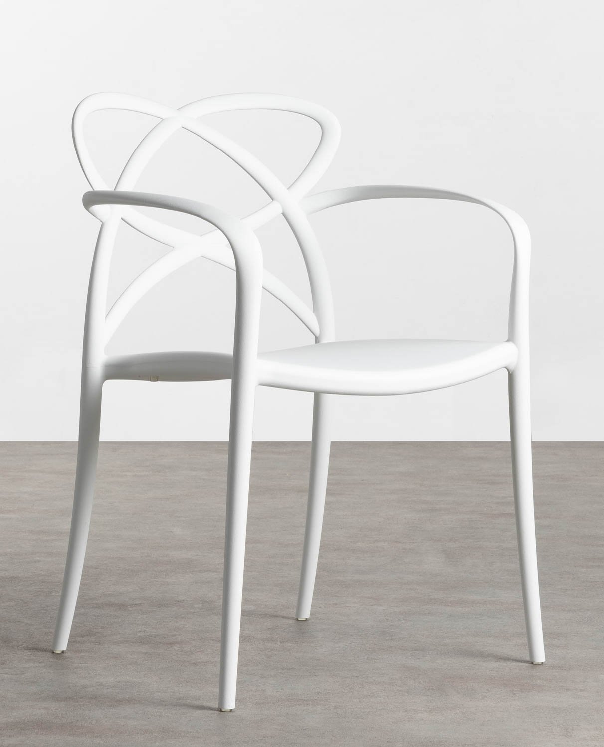 Pack 4 Chaises de Salle à Manger en Polypropylène avec Accoudoirs Cielo, image de la gelerie 1